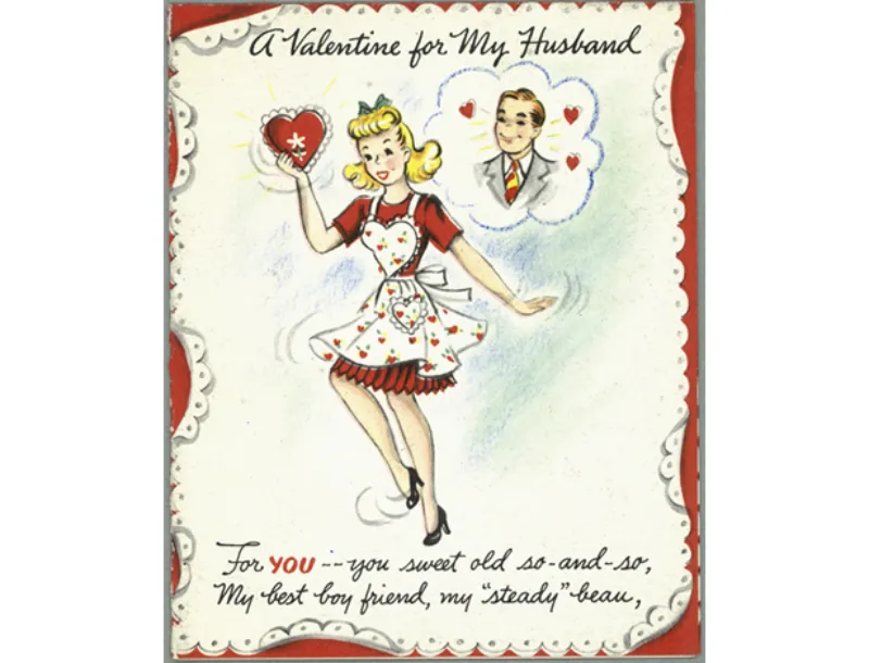 Tarjeta de san valentin Hallmark 1960